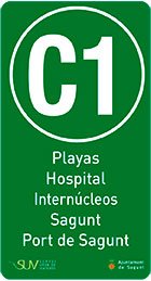 Circular 1: Playas-Hospital-Internúcleos-Sagunto-Puerto.